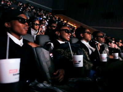The black kids having a ball of a time watching Black Panther
